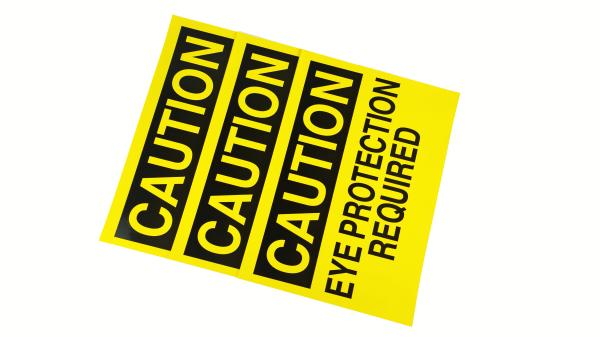 Rótulo de aviso de proteção personalizado que cumpre as normas do sector
