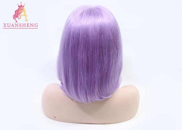 Hot Selling Custom Human Hair Wigs 100% Human Hair Purple Color Full Lace Wigs