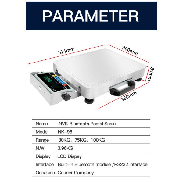 Nvk Hot Selling Portable Handheld Lcd Electronic Postal Scale Platform Shipping 100kg Postal Scale Digital