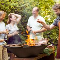 Outdoor Rust Charcoal Corten Steel BBQ Grill Heavy Duty