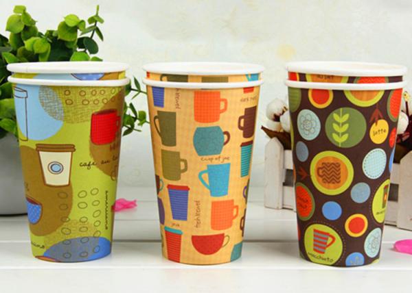 8oz 12oz Disposable Paper Drinking Cup For Hot / Cold Beverage , Eco Friendly