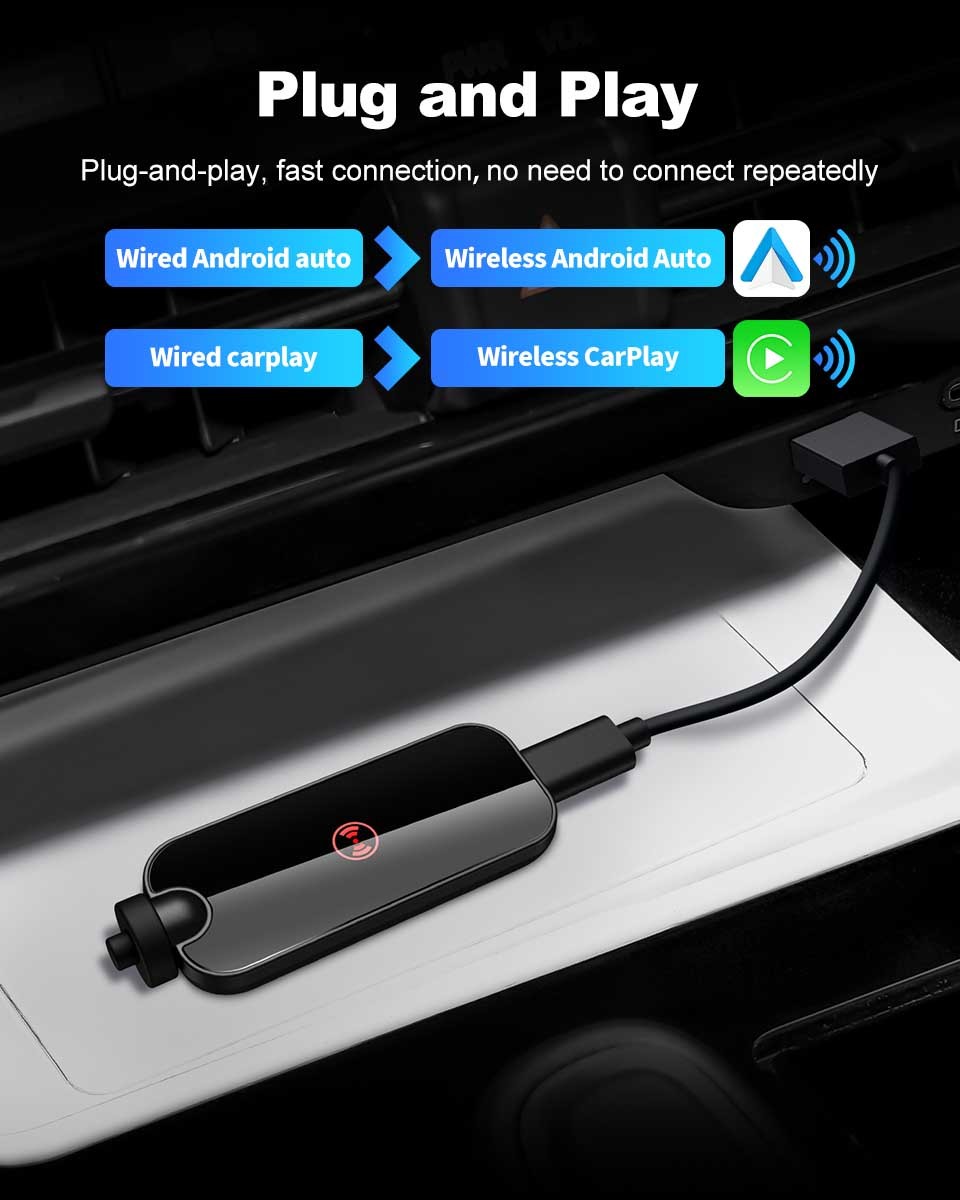 Carplay Android Auto Adapter offers wireless Android Auto upgrade path for vehicles with wired CarPlay and Android Auto systems
