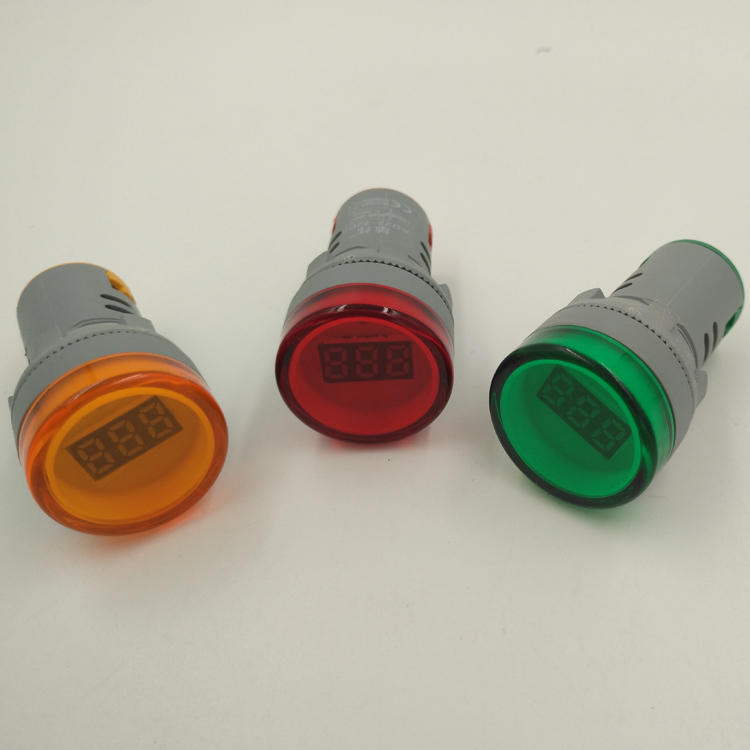 Ad16 22DS Mini Digital Voltmeter 230V AC Voltmeter Indicator Light 22mm Digital Indicator Lamp Circular Mini Voltage Meter