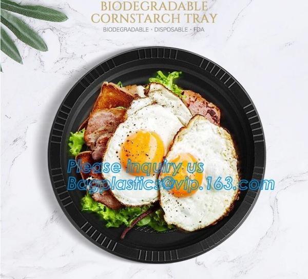 Catering Eco-Friendly Container Compartment Starch lunch Meal Box, Disposable Takeaway Packaging, Takeout