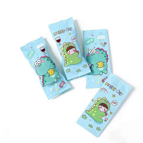 Low MOQ Middle Gusset Packaging Stocked Plastic OPP Bag Food Grade Packaging for Chocolate Bar Lolly Popsicle Ice Cream Pizza