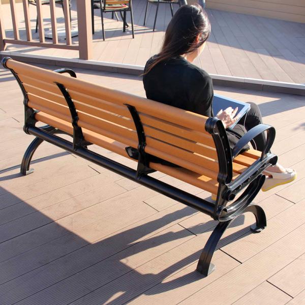 Durable Outdoor Cast Iron Decor , Wood Cast Iron Bench Ends For Public Places