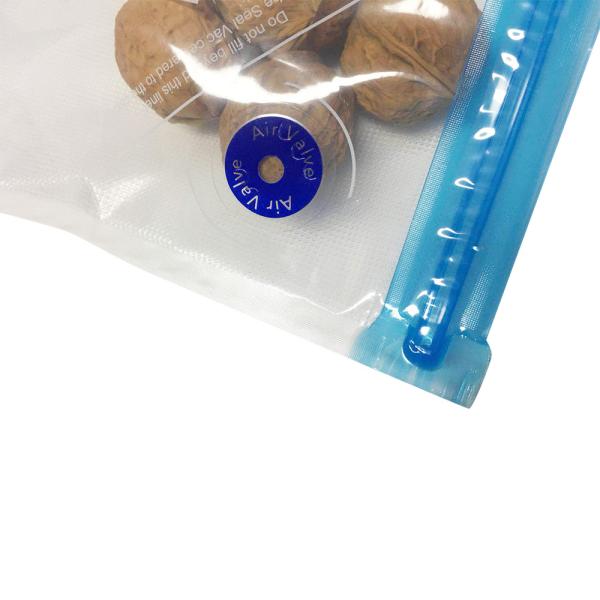 Sandwich Clear Vacuum Seal Bags , 33.9mpa 100UM Xl Vacuum Seal Bags With Air Valve