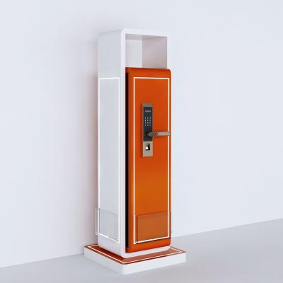 Luxury Led Light Wooden Door Lock Display Stand / Retail Wall Fixtures Paint Spraying