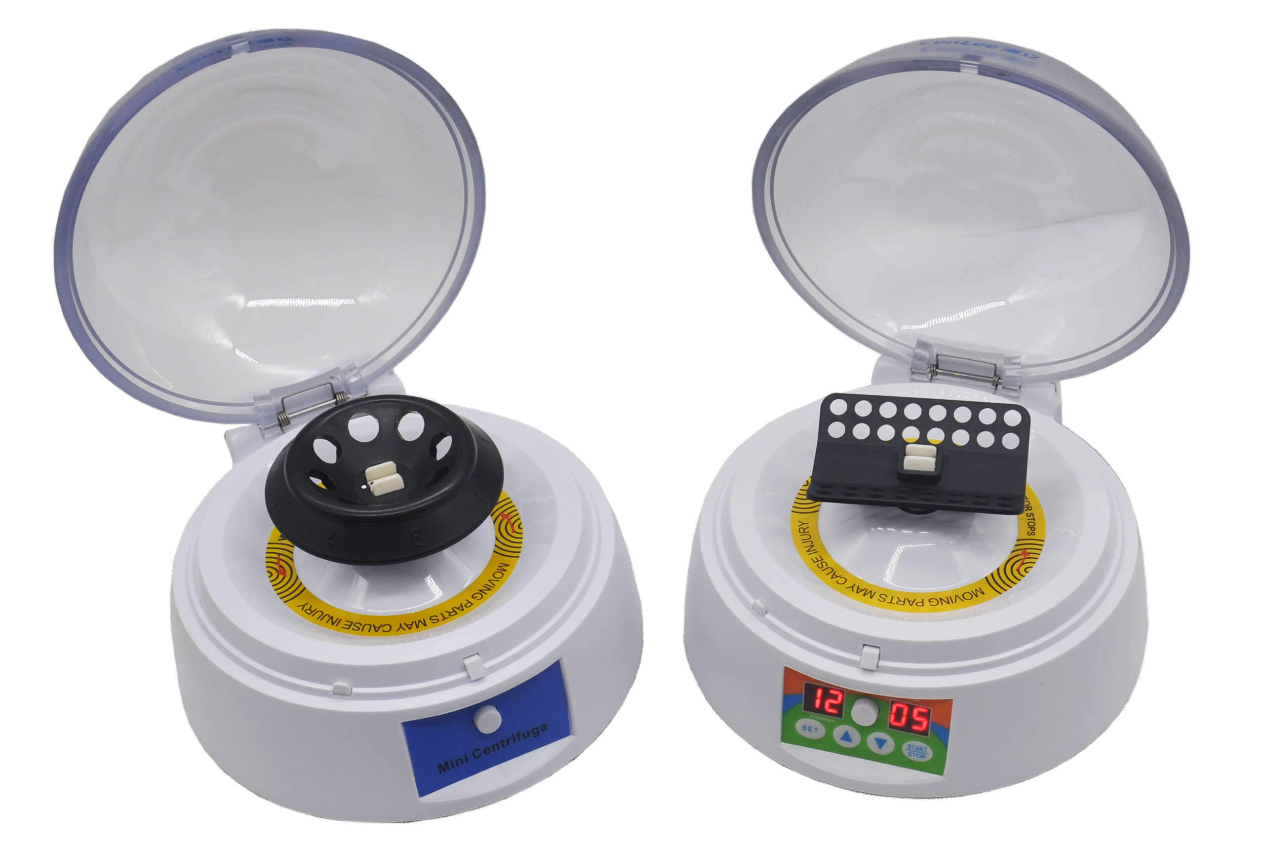 Mini Lab Centrifuge 7000RPM 2700g, with 2 Rotors for 0.2ml PCR Strips/1.5ml/2.0ml Tubes & Hematocrit Test