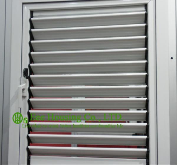 Operable Aluminum Alloy Louvers Windows For Apartment, White Color Frame Aluminum shutters