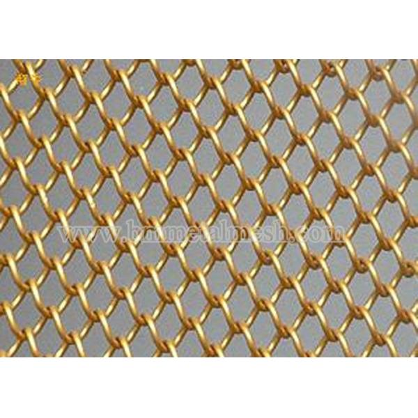 Gold Metallic Architectural Metal Mesh Fabric Drapery Curtains Durability