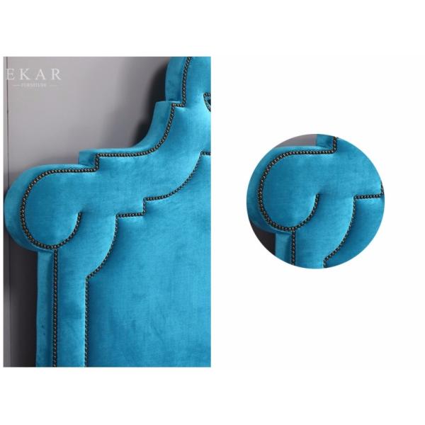Wooden Bed Models Blue Upholstered Headboard Royal King Size Bed