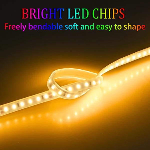Indoor and Outdoor 24V Double Row Extra Bright Low Voltage Light Strip with Self-Adhesive