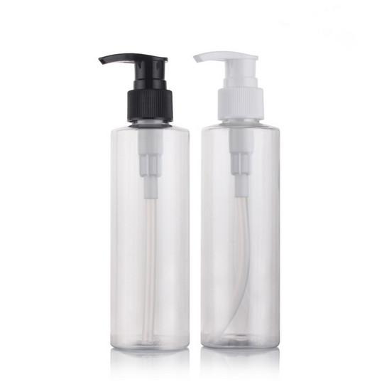 Customized Square 300ml white amber plastic PET lotion bottle with lotion pump