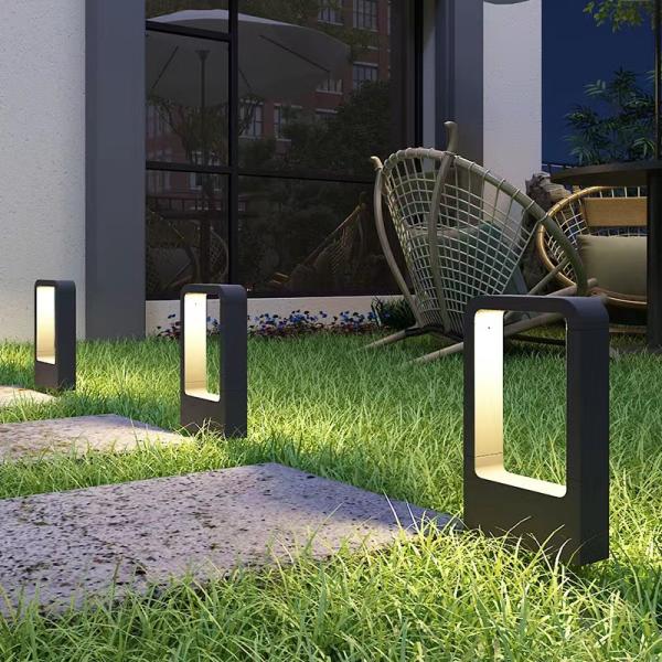 7w Bollard Style Landscape Lights , IP67 Black Outdoor Lights 90 CRI