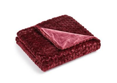 Wave Quilted Decorative Couch Throw Blanket Velvet Material Customized Size