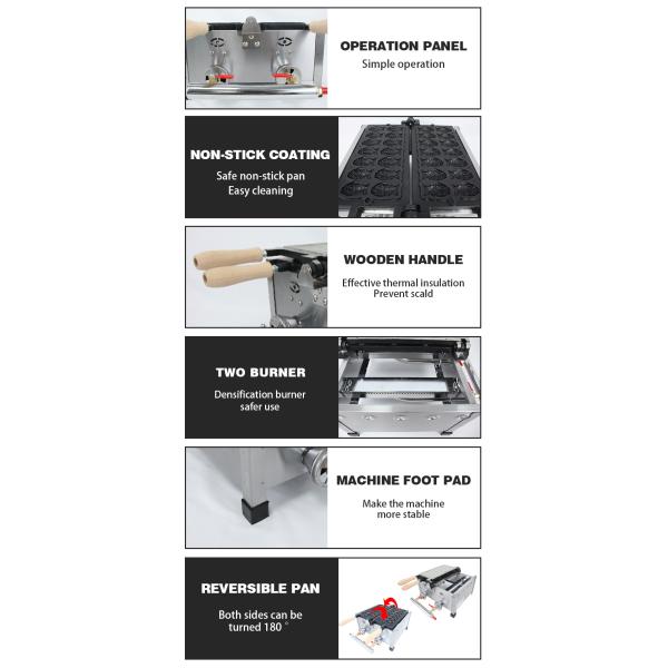 Тайяки газовый тип мини рыбной вафли производитель на 410x360x210 мм для японской тайяки закуски