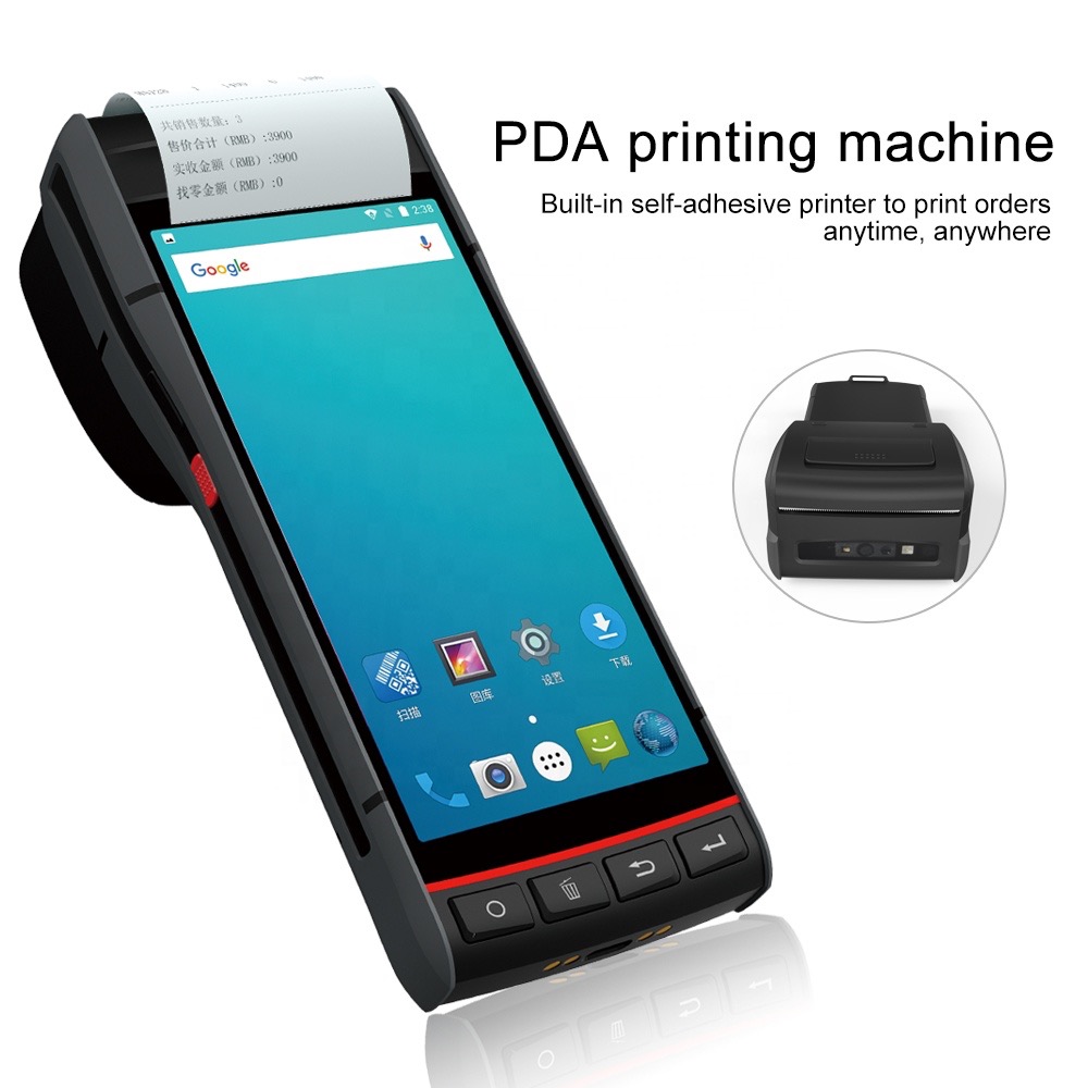 Портативный мобильный телефон инвентаря PDA терминального принтера POS андроида с блоком развертки штрихкода