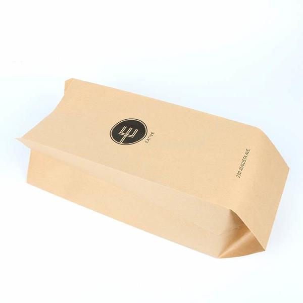 Custom Logo Printed Paper Bread Bag  Brown Kraft Greaseproof
