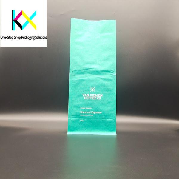 Customized Logo Flat Bottom Box Pouches Plastic Coffee Bags With Valve