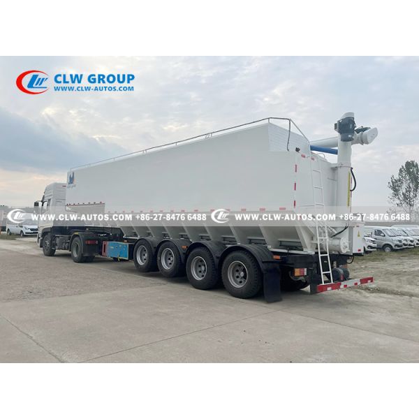 4-Axle Bulk Feed Semi Trailer with High Payload Capacity and Automated Unloading System for Efficient Feed Transport