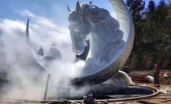 Resin Large Outdoor Metal Sculpture White Metal Yard Sculptures