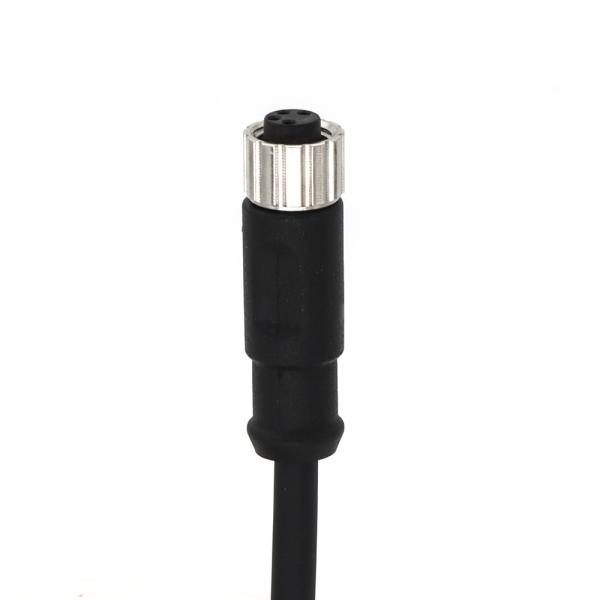 KRONZ M8 Female Connector with Gold-Plated Contacts Durable Alloy Anti-corrosion Pre-assembled Cable Connector