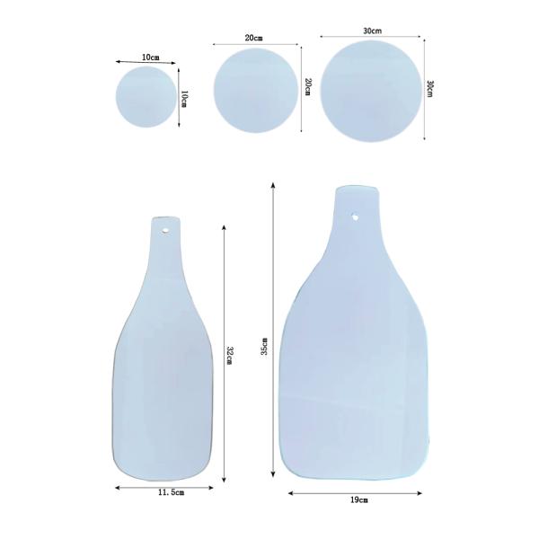 Tabla de corte de cocina redonda cuadrada con vidrio templado en blanco y recubierto por sublimación