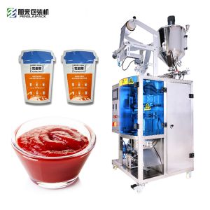Irregular bag liquid packing machine sauce filling machine High Speed 30-50 bag/min for ketchup sauce sachet packaging