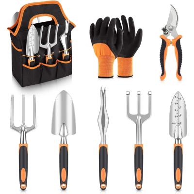 8-Piece High Density Garden Equipment Heavy Duty Garden Tools Set Kit With Soft Rubber Non-slip Handle