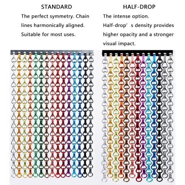 Wall Divider 1.6mm Metal Mesh Drapery Anodized Surface Treatment Aluminium Chain Link