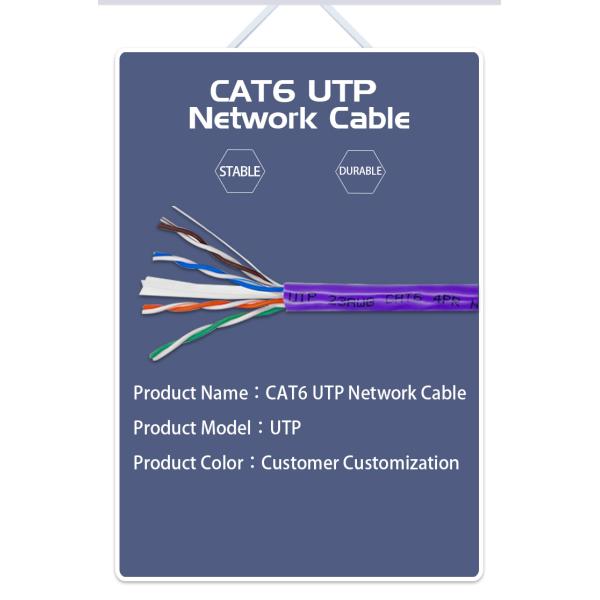 KICO Network Ethernet Cable CAT6 UTP 305m Lan Cable Indoor Cat6 Internet Cable Factory Manufacturers Purple Color