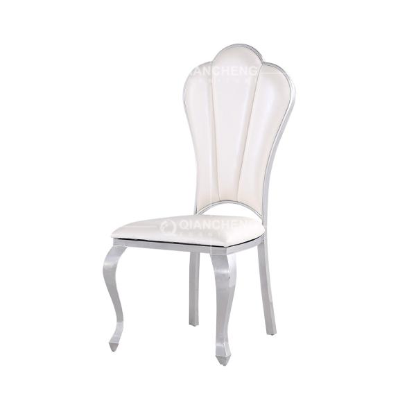 Durable 0.12m3 Leather Restaurant Chair 52x51x110cm Stainless Steel Dining Chairs