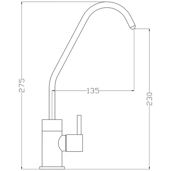Chrome Single Hole Cold Basin Faucet Water Mixer Drinking Water Filter Faucet for Water Filtration System