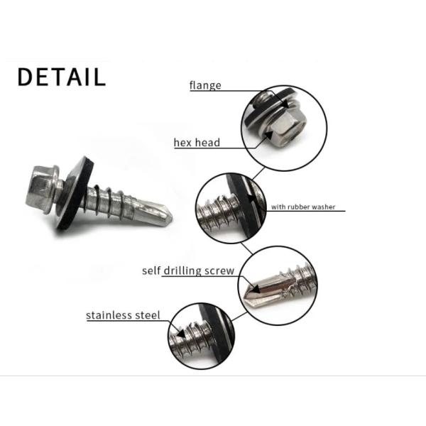 Винты металла M4.8 собственной личности головы наговора SUS304 выстукивая с шайбой EPDM