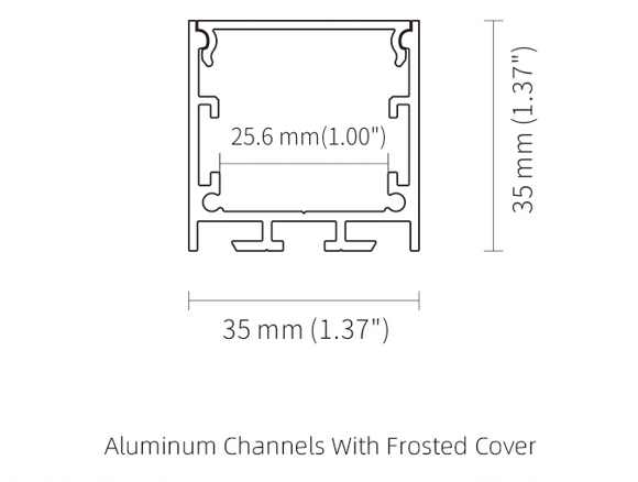 6063 T5 привели ширину IP44 светлого канала 12mm прокладки с крышкой замороженной ПК