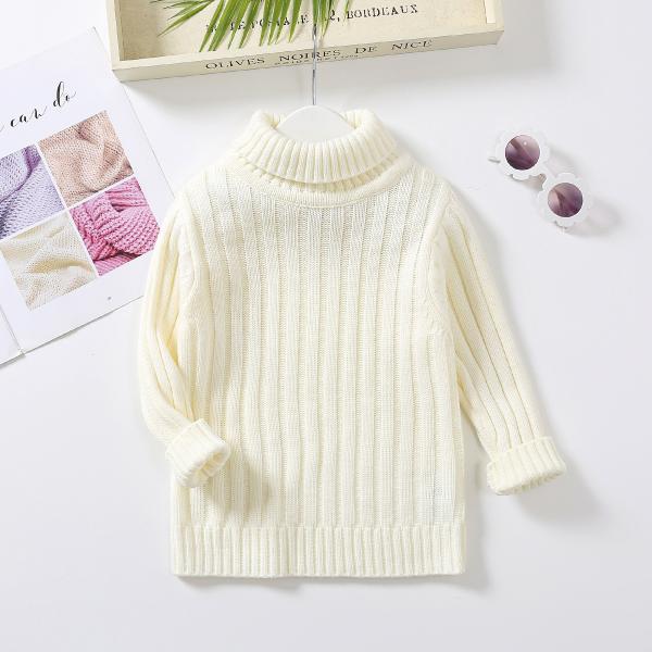 Children's high neck long sleeve cotton top baby girls Ribbed Knit sweater turtleneck turtle neck for kids