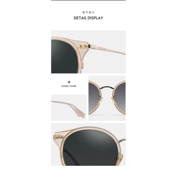 Parim Ladies Polarized Sunglasses TAC Lens Round Eye Women Plastic Frames