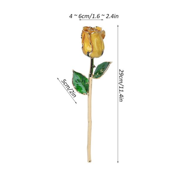 High Quality Gold Trimmed Rose Preserved Flower Beautiful Handmade Gifts for Woman