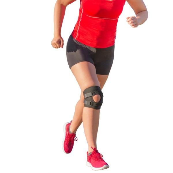 6 Tracking Short Medical Knee Brace With Dual Hinge And Half - Moon Buttress