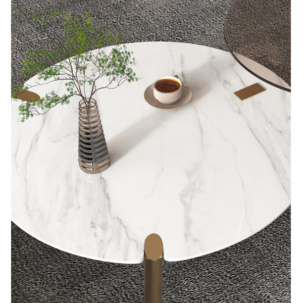 Modern Minimalism Glass Round Rock Coffee Table Combination OEM