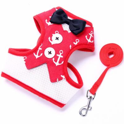 Prova respirável ajustável do escape da malha da veste do gato do chicote de fios do cão de Bowtie do nó da curva