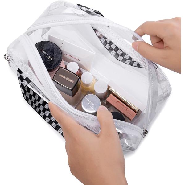 Clear Makeup Travel Toiletry Tote Bags Large Cosmetic Organizer Zipper Pouch Purse