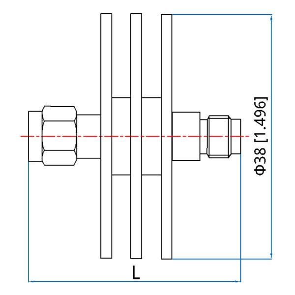 Дисплей 40 ГГц 5 Вт фиксированный микроволновой аттенуатор низкостойкая волна