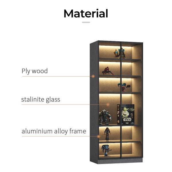 Exposição clara moderna do armário do vinho da mobília da sala de visitas de aço inoxidável