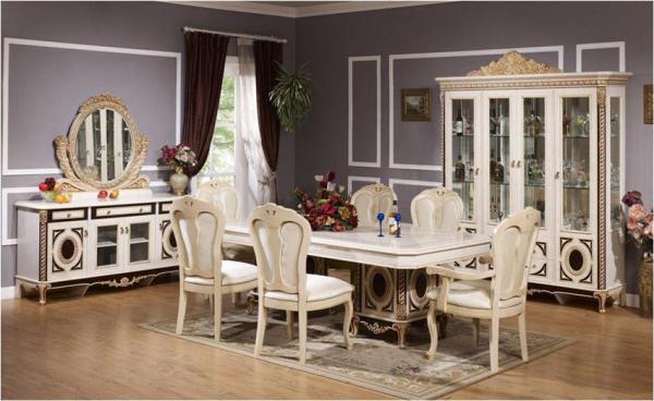 Xinyu Combination Luxury Wood Dining Room Sets European Dining Table Set 6 Seaters