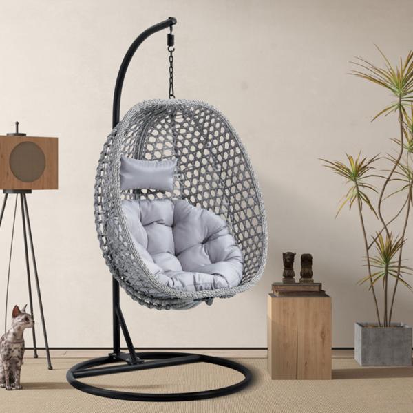 Rattan Woven Hanging Basket Swing Chair Indoor Outdoor Hanging Egg Chair Boho Nest Swing For Balcony Living Room Lazy Rocking Chair Trendy Wicker Hanging Seat