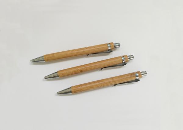 Recycled Bamboo Pen with metal click and customized logo or silk printing for promotion