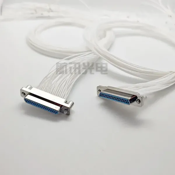 J30j-37zkp 37-Pin Rectangular Connector Male and Female Plug Sockets with Wires.