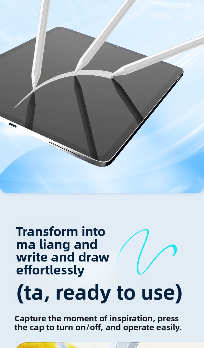 iPad Pencil Magnetic-Charging Capacitive Stylus for Pencil Alternative Compatible Touch Pen for Handwriting Model C1